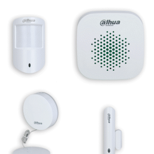DAHUA PAQUETE BASE - Paquete básico de periféricos para sistemas inalámbricos de intrusión de Dahua, Incluye: 1 PIR para interior, 1 Contacto magnético, Sirena para interior, Detector de inundación, Administrable desde la aplicación DMSS