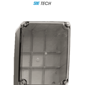 SBE TECH SBE-TR24019090 - Gabinete plástico para exteriores, cubierta transparente, 24x19x9 cm, termoplástico auto extinguible, IP67, alta resistencia al impacto, color gris