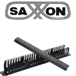 SAXXON CO-48P - Organizador de cables horizontal con tapa para rack de19" / 1U / 48 posiciones / Color Negro / Tapa y Base Metálica