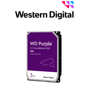 WESTERN WD34PURZ - Disco Duro de 3TB Purple/ Especial para Videovigilancia/ Trabajo 24/7/ Interface: Sata 6 Gb/s/ Hasta 64 Cámaras/ Hasta 16 Bahías de Discos Duros/ 3 Años de Garantía / 6Gb/s