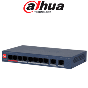 DAHUA DH-CS4010-8ET2GT-110 - Switch PoE de 10 Puertos/ 8 Puertos PoE 10 & 100/ 2 Puertos Uplink GE/ 2 Puertos PoE con Suministro de Hasta 90W/ 110 Watts Totales/ Administrable en la Nube por DoLynk Care/ PoE 250 Metros/ Metal/ Switching 5.6 Gbps/