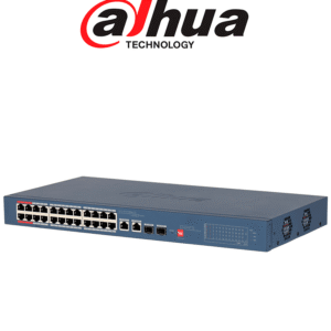 DAHUA DH-CS4226-24ET-240-V2 - Switch PoE de 26 Puertos/ 24 Puertos PoE 10 & 100/ 2Ptos Uplink GE + 2 Puertos SFP/ 2 Ptos PoE de Hasta 90W/ 240 Watts Totales/  Administrable en la Nube por DoLynk Care/ PoE Hasta 250 Metros/ Metal/ Switching 8.8 Gbps