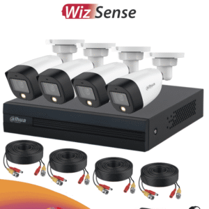 DAHUA FULLCOLORKIT- Kit de 4 canales Full Color de 2 MP. Incluye 4 cámaras HFW1209CN-LED, DVR Cooper-I WizSense, con IA, H.265+, y 4 canales + 1 IP (o hasta 5 canales IP). Búsqueda avanzada de humanos y vehículos, accesorios incluidos